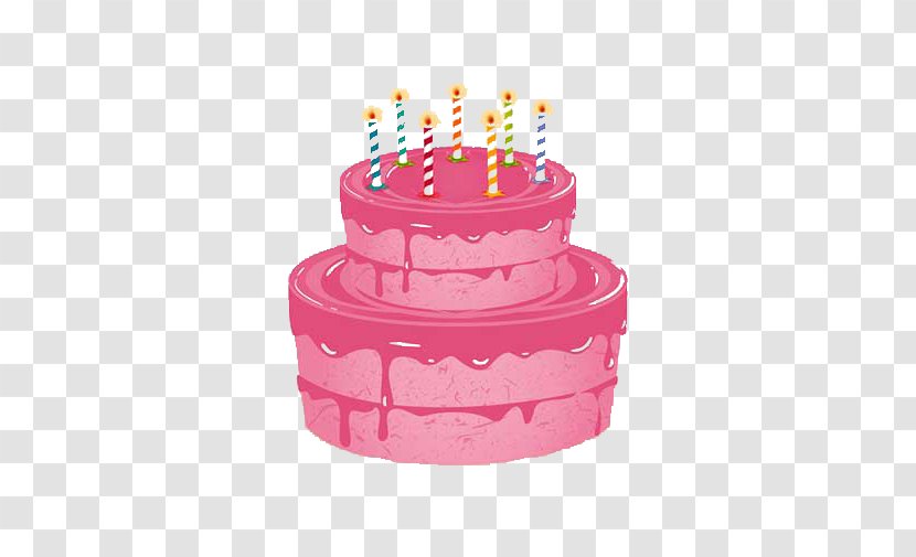 Birthday Cake Wedding Cupcake Greeting Card - Magenta - Pink Transparent PNG