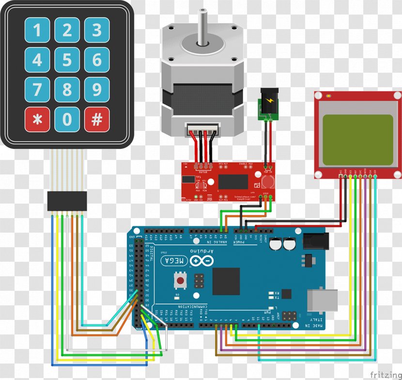 Microcontroller Arduino Stepper Motor Wiring Circuit Diagram - Driver Transparent PNG