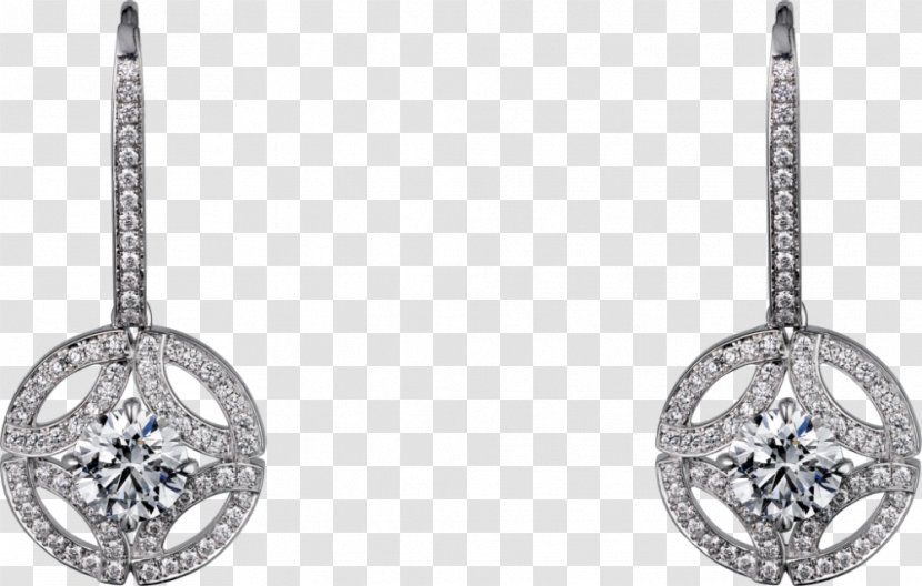 Earring Cartier Jewellery Diamond Brilliant - Carat - Platinum Earrings Asia Transparent PNG