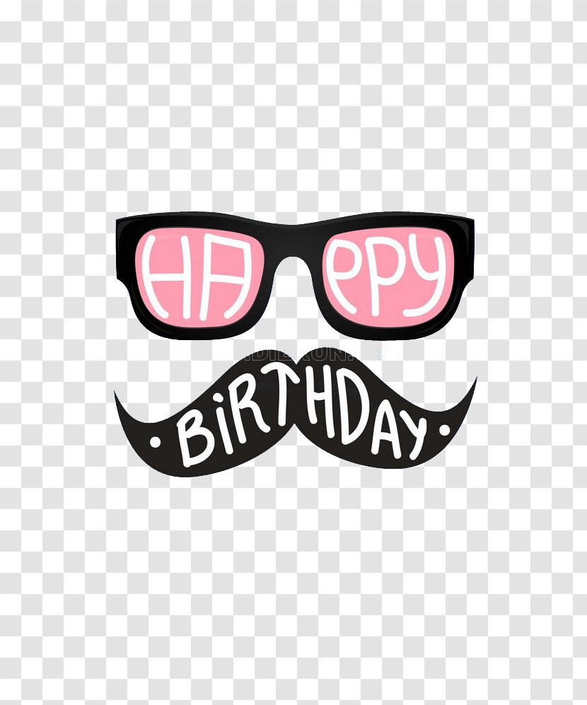 Birthday Cake Happy To You Wish Greeting Card - Simple Cartoon Glasses Beard Styling Transparent PNG