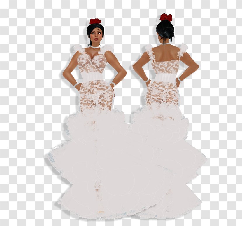 Wedding Dress Shoulder Cocktail Party - Cartoon - Flamenco Transparent PNG