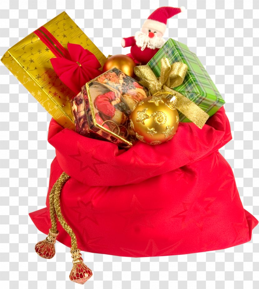 Ded Moroz Gift Bag New Year Holiday - Christmas Ornament Transparent PNG