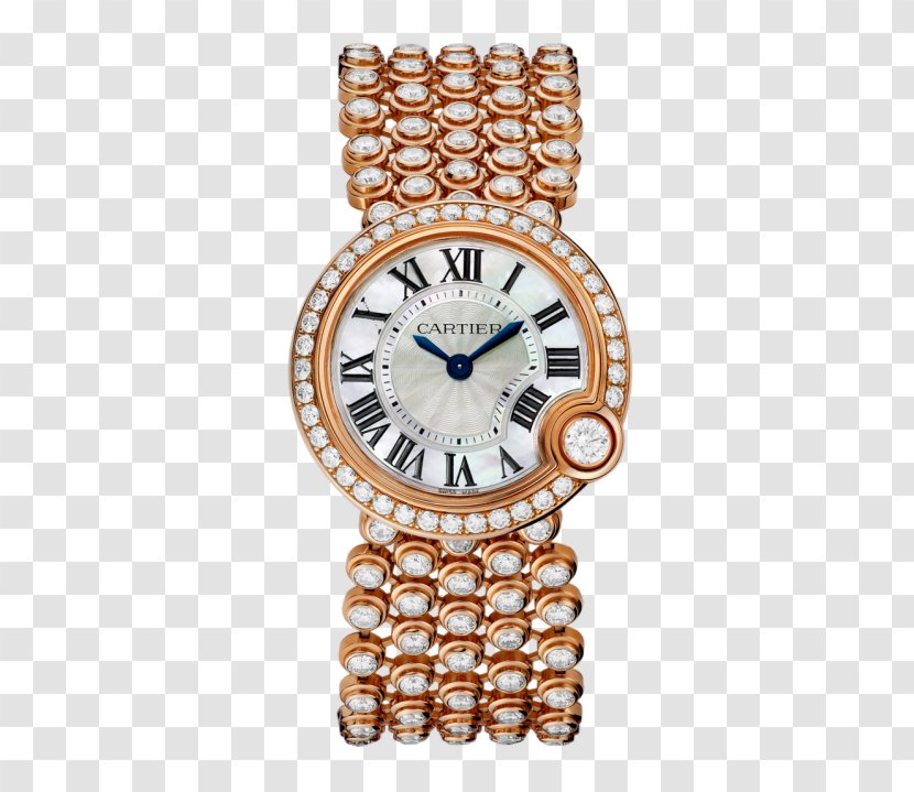 Cartier Tank Watch Brilliant Jewellery - Movement - Rose Gold Female Table Transparent PNG