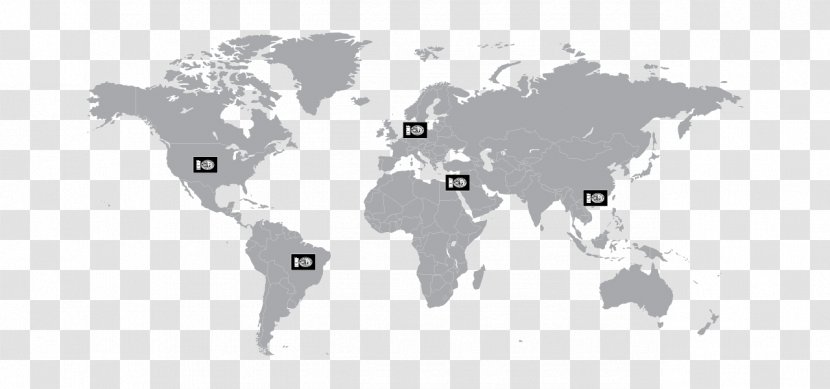 World Map - Black - White Transparent PNG