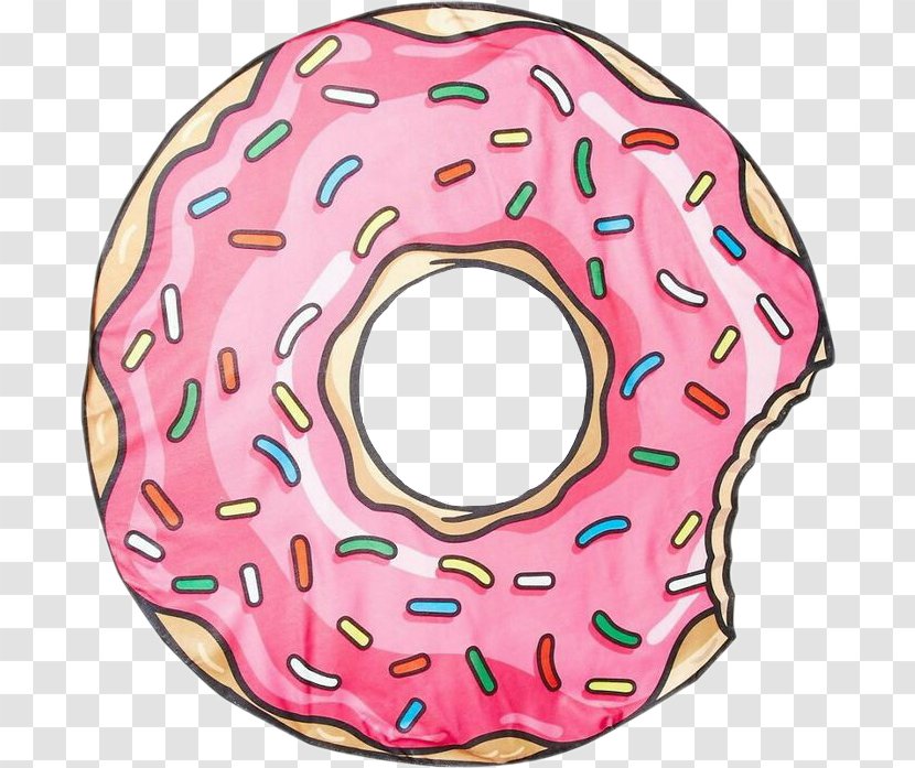 Donuts BigMouth Inc. Gigantic Pink Donut Beach Blanket Drawing Bakery - Doughnut - Picsart Outline Transparent PNG