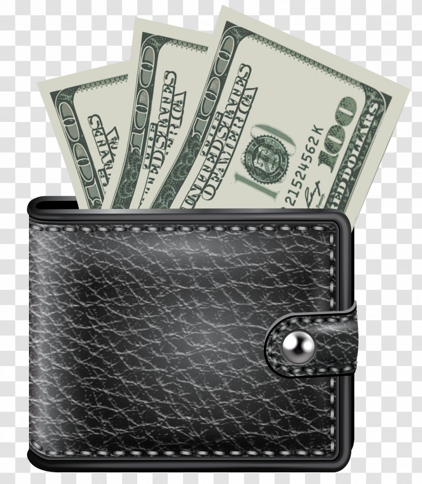 Wallet Money Clip Art - Cash - Black With Clipart Transparent PNG