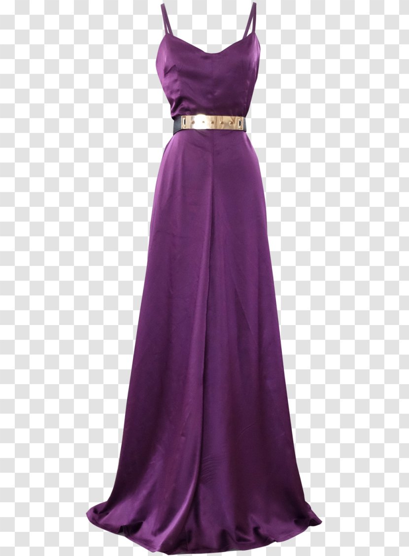 Purple Satin Gown Cocktail Dress - Day Transparent PNG