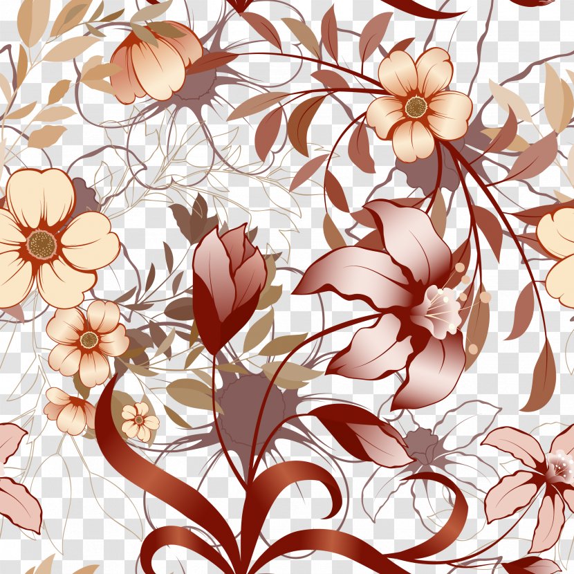 Floral Design Pattern - Tree - Shading Vector Material Transparent PNG