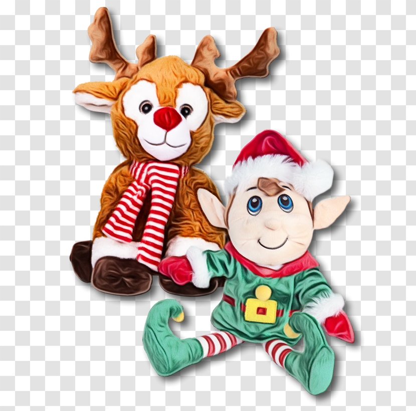 Stuffed Toy Plush Cartoon Christmas - Deer Textile Transparent PNG