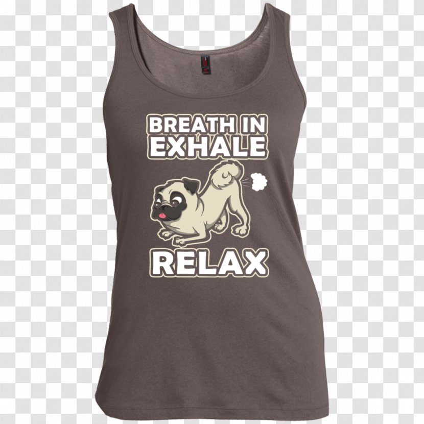 T-shirt Scoop Neck Top Sleeve Woman - Pug Yoga Transparent PNG