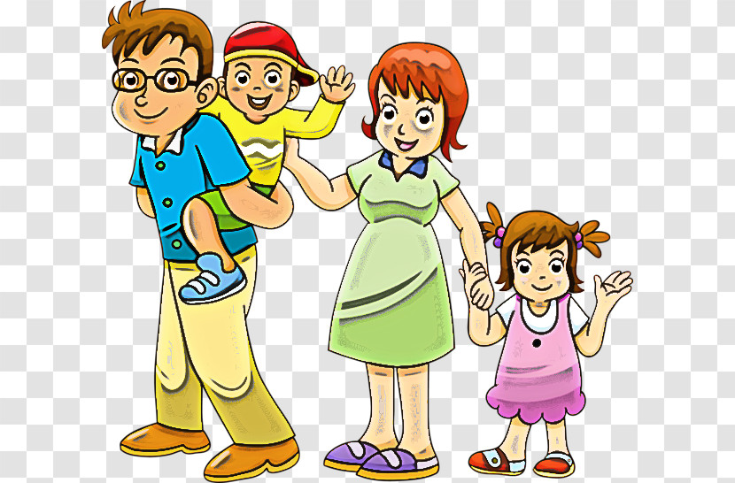 Cartoon People Social Group Child Friendship Transparent PNG
