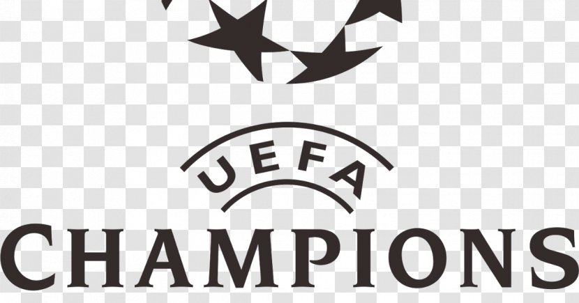 UEFA Champions League Logo Brand Font Line - Black And White Transparent PNG