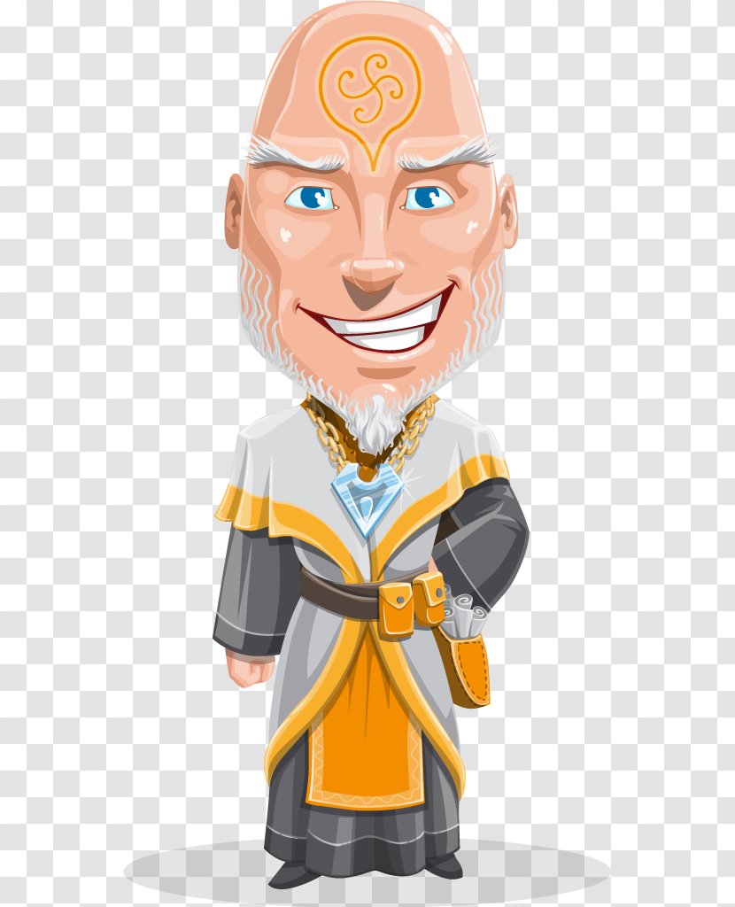 Cartoon Character Model Sheet - Monk Transparent PNG
