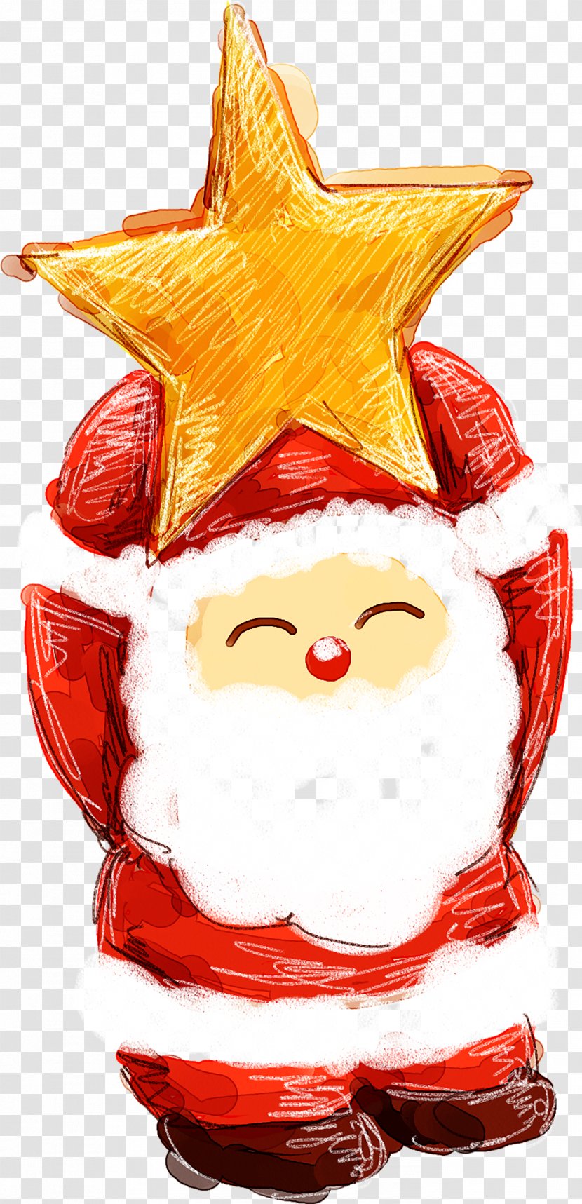 Santa Claus Christmas Card Reindeer Gift - Hand-painted Transparent PNG
