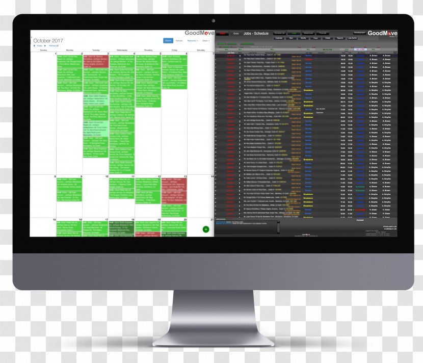 Computer Software Employee Scheduling Field Service Management Development Schedule - Monitor - Mockup Imac Transparent PNG
