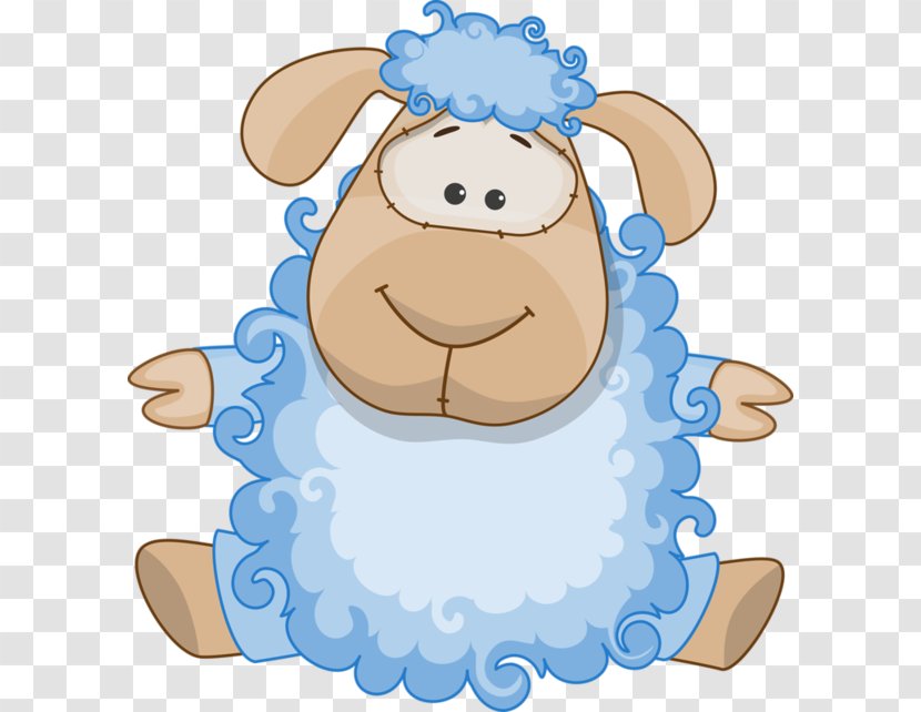 Sheep Goat Cartoon Clip Art - Smile - Blue Transparent PNG