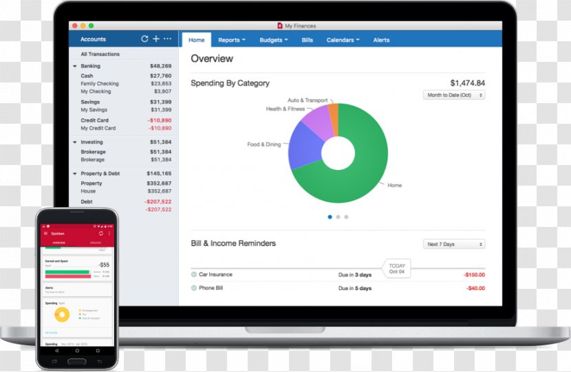 Quicken MacOS Personal Finance - Computer Program - Macos Transparent PNG