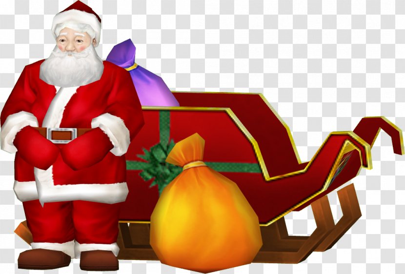 Santa Claus Clip Art - Christmas Decoration - Carries A Gift Transparent PNG