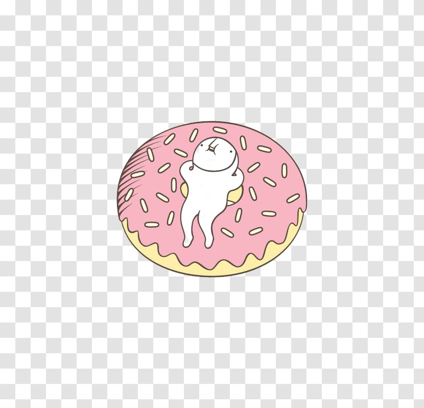 Boston Cream Doughnut Breakfast Illustration - Cartoon Donut Transparent PNG
