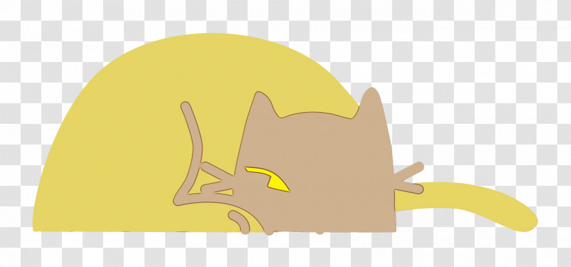 Cat Cartoon Dog Tail Yellow Transparent PNG