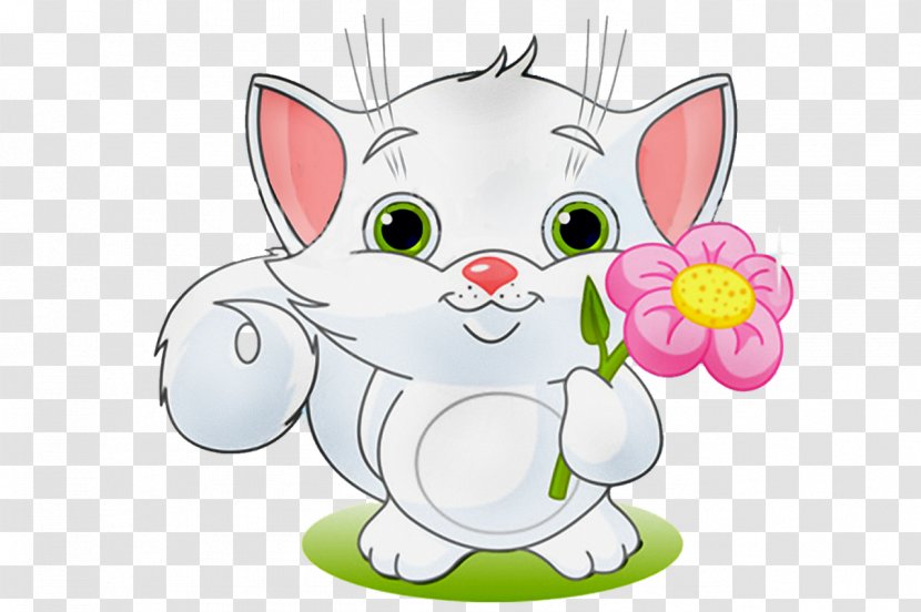 Cat Kitten Felidae Clip Art - Flower - Watercolor Bunny Transparent PNG