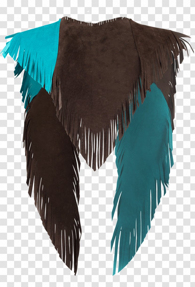 Turquoise Teal Wing Neck Feather - Scarf - Fringe Transparent PNG