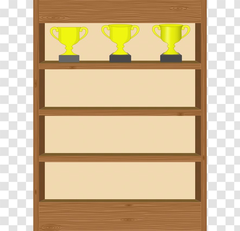 Trophy Cabinetry Shelf Clip Art - Yellow - Pictures Of Trophies Transparent PNG