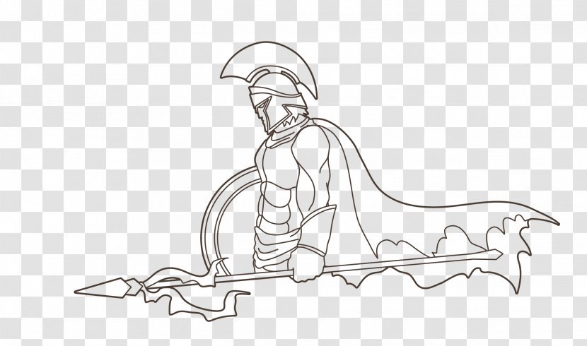 Spartan Army Spear Drawing - Heart Transparent PNG