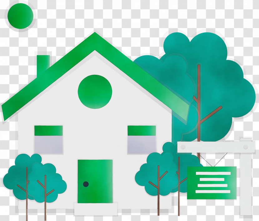 Green Line House Transparent PNG