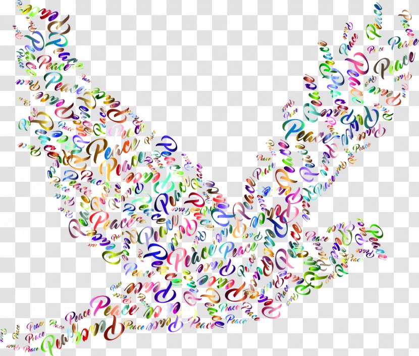 Columbidae Typography Doves As Symbols Clip Art - Area - Peace Pigeon Transparent PNG