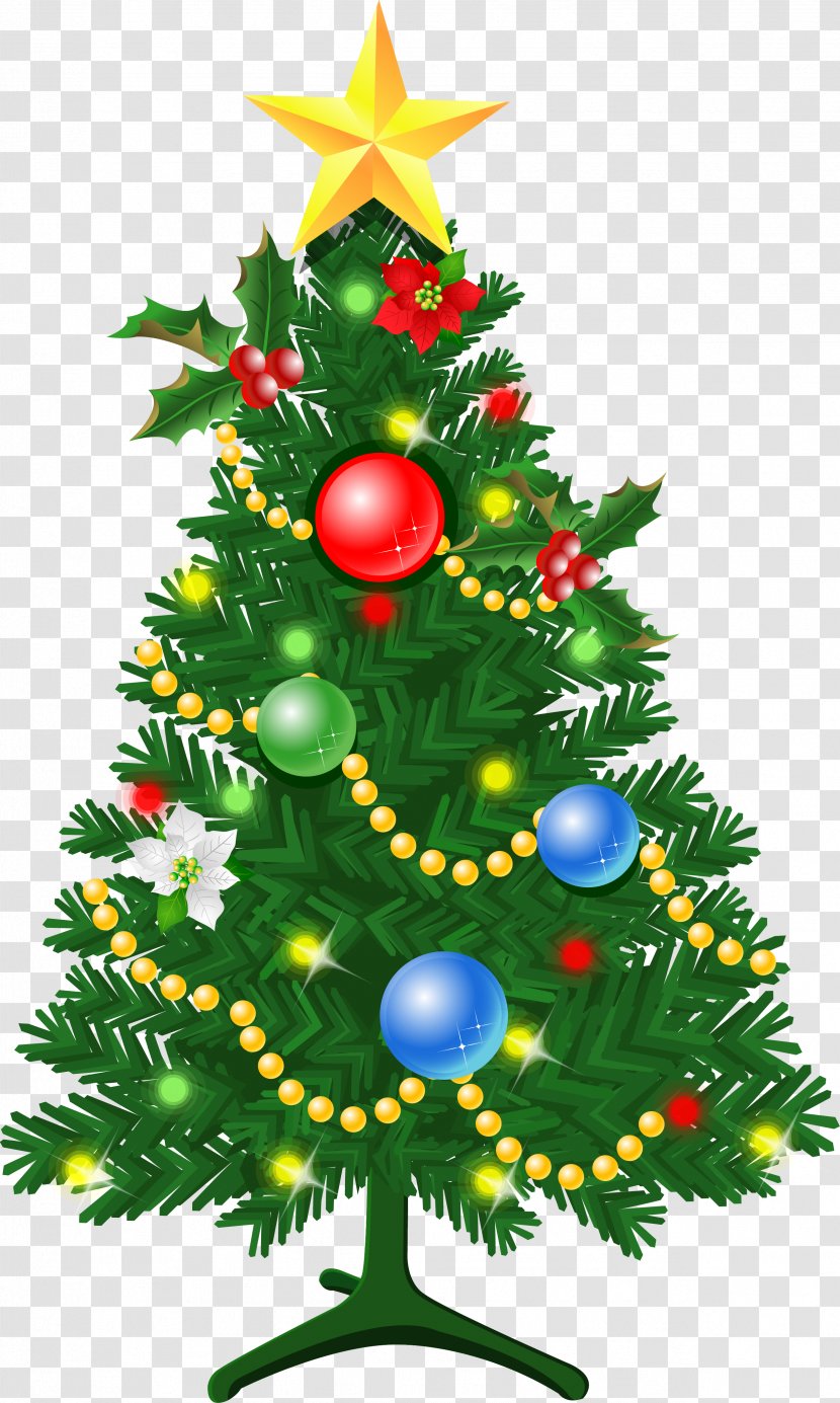 Christmas Tree Fir Santa Claus - Decoration Transparent PNG
