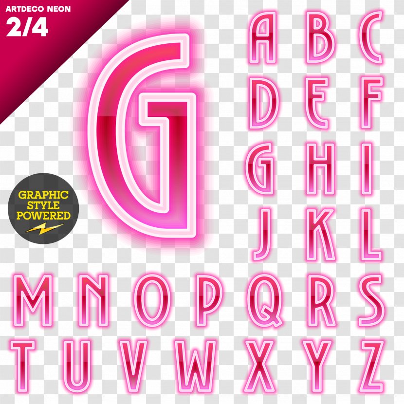 Letter English Alphabet Font - Pink Neon Word Transparent PNG