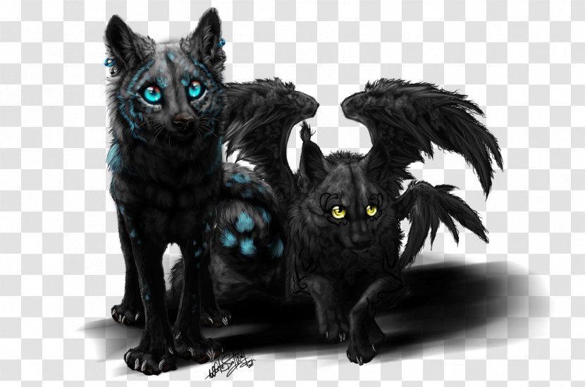 Gray Wolf Black Drawing Cat - Demon Transparent PNG