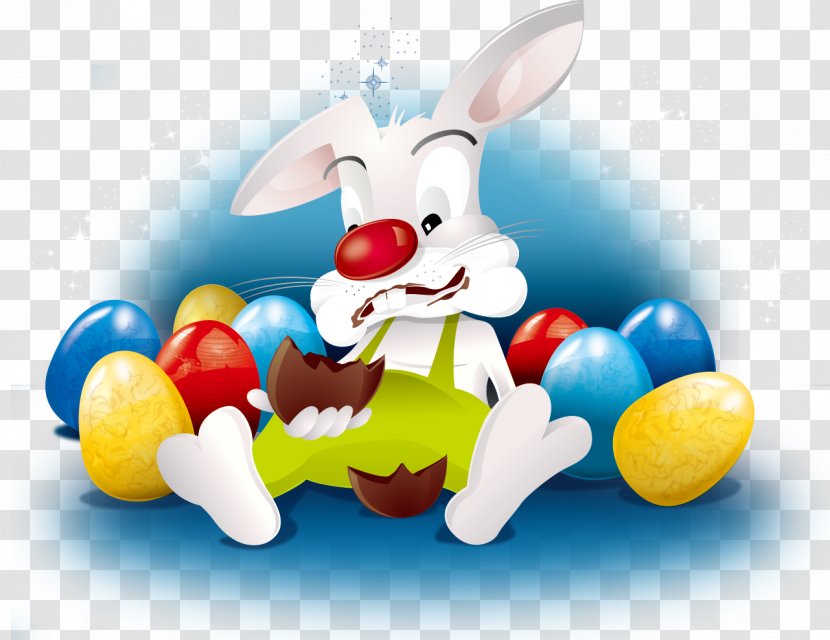 Easter Bunny Cake Egg - Vector Sitting Rabbit Transparent PNG