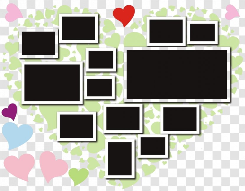 Wall - Picture Frames - Heart-shaped Photo Frame Design Transparent PNG