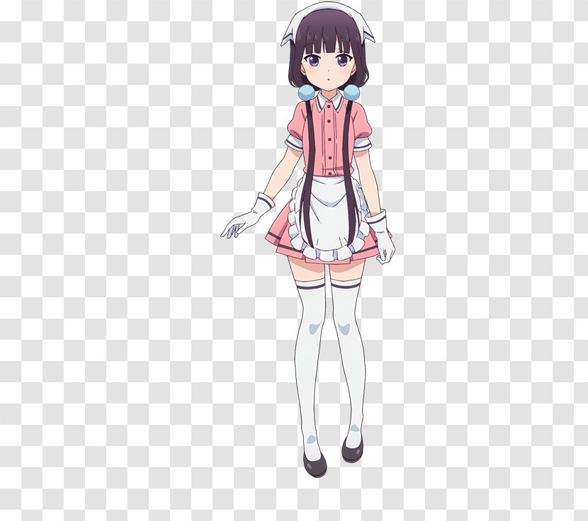 Blend S Cosplay Costume French Maid Wig - Watercolor Transparent PNG