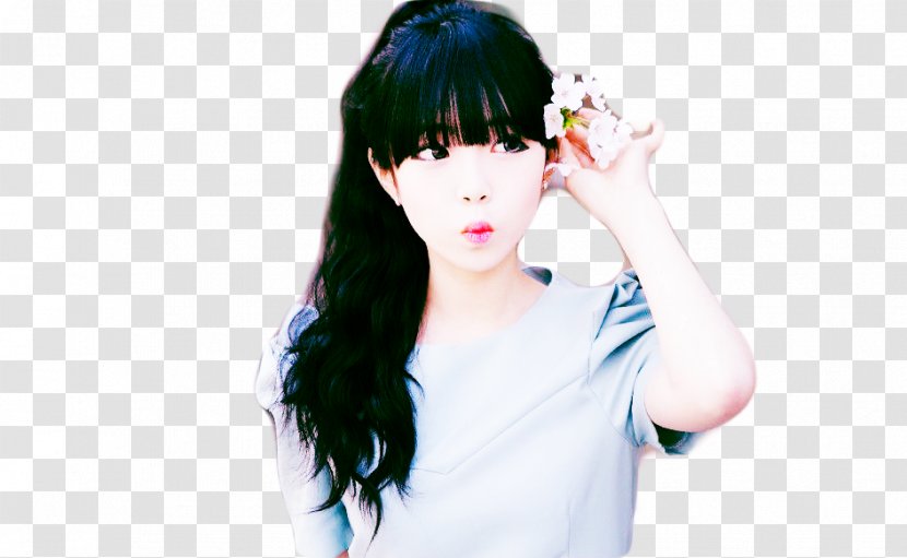 Ulzzang Korean Beauty Female Black Hair - Flower - Cartoon Transparent PNG