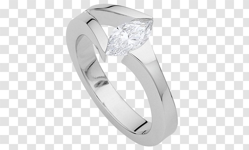 Engagement Ring Tension Diamond Cut - Silhouette Transparent PNG