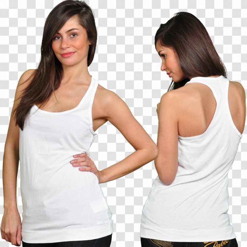 T-shirt Top Sleeveless Shirt White - Undershirt Transparent PNG