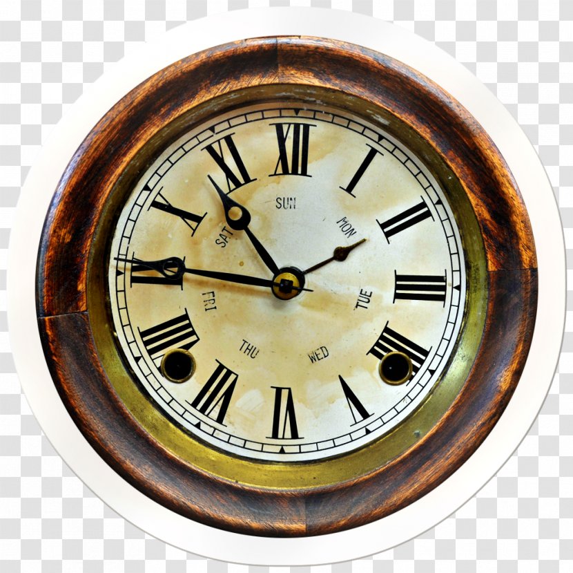 Alarm Clock Antique Clip Art - Wall - Brown Metal Retro Transparent PNG