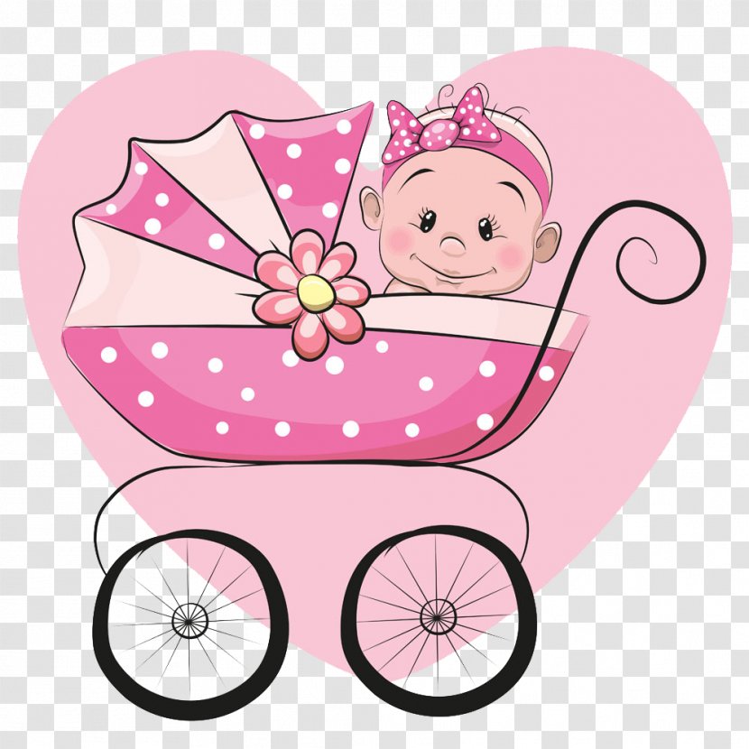 Cartoon Infant Illustration - Watercolor - Baby Stroller Transparent PNG