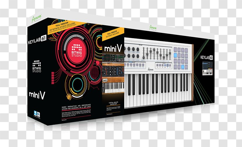 Computer Keyboard Arturia MiniLab 61 MIDI Sound Synthesizers - Heart - Musical Instruments Transparent PNG