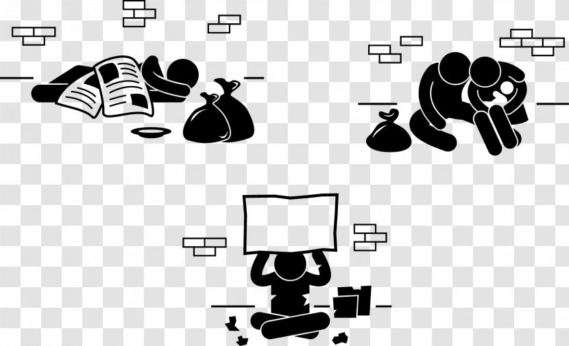 Homelessness Begging Icon - Communication - Black And White Vector Illustrations, Poor Sims Transparent PNG