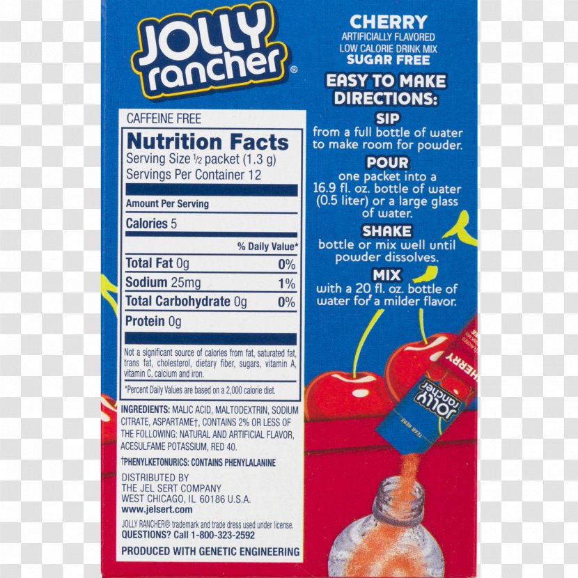 Fizzy Drinks Drink Mix Jolly Rancher Nutrition Facts Label Cocktail - Sugar - Fact Transparent PNG
