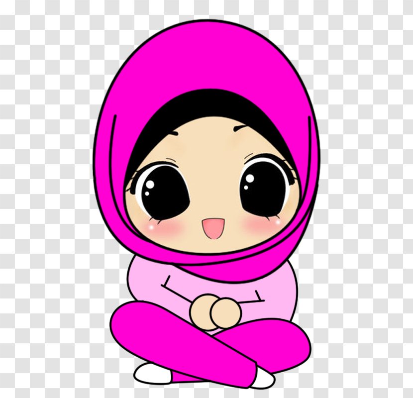 Hijab Muslim Islam Cartoon Drawing - Flower - Kids Transparent PNG