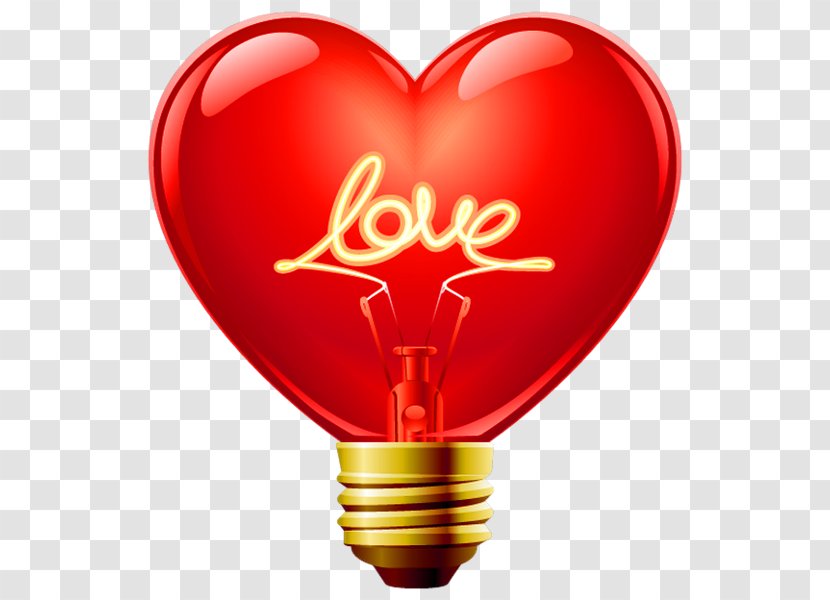Incandescent Light Bulb Love Valentine's Day Heart - Flower Transparent PNG