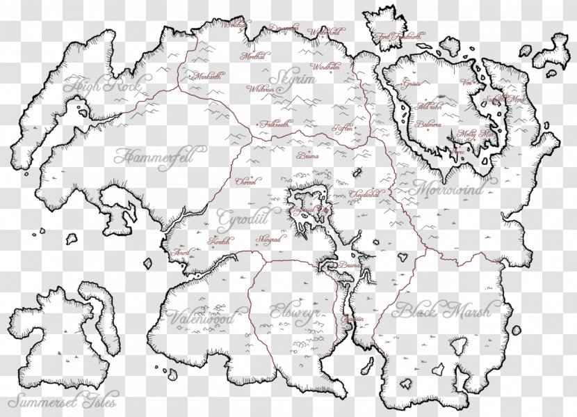 Blank Map The Elder Scrolls III: Morrowind Tamriel Atlas Transparent PNG