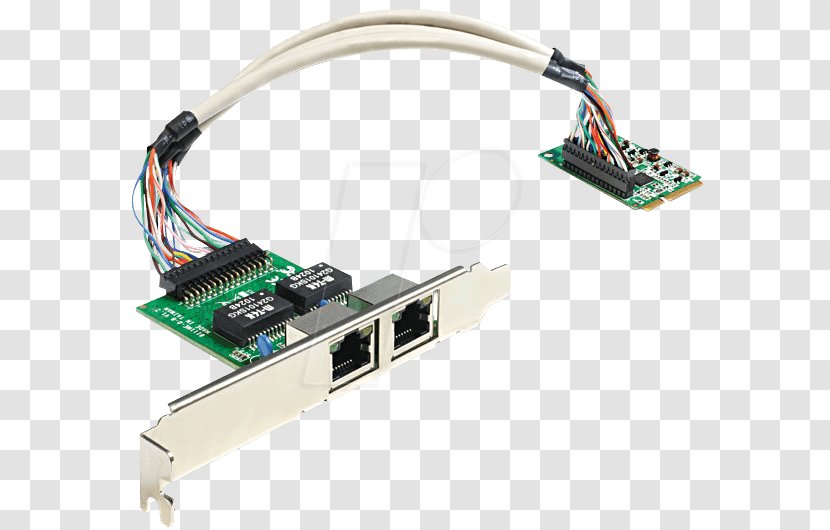 Network Cables PCI Express Mini Cards & Adapters Gigabit Ethernet - Electronic Component - Microcontroller Transparent PNG