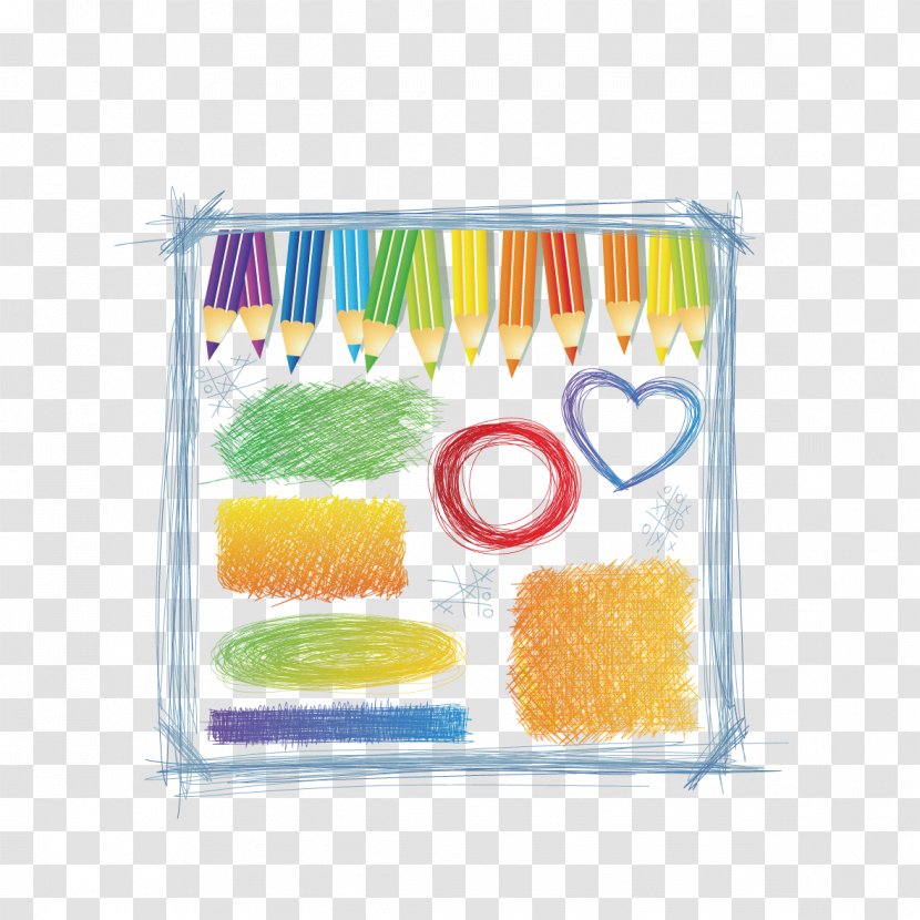 Drawing Colored Pencil Illustration - Rectangle - Vector Pen And Watercolor Transparent PNG