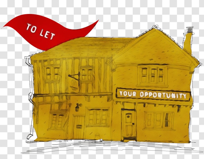 Watercolor Cartoon - Yellow - Building Shed Transparent PNG